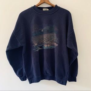 Vintage Northern Reflections Crewneck Navy Large